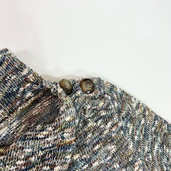 SNO SKINS Sweater Womens Small Cowl Neck Multicolor Knit Pullover Woven - Picture 3 of 10